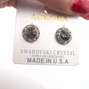 Swarovski Crystal Silver-Tone Stud Earrings
